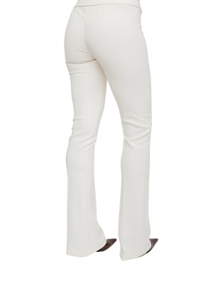 Pantaloni Elisabetta Franchi in crêpe leggero bianco latte in DONNA