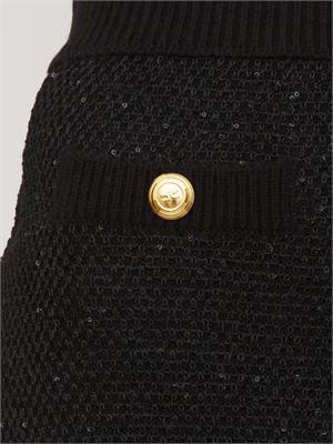 Gonna Elisabetta Franchi in maglia nera con paillettes in DONNA