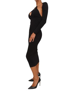 Abito Elisabetta Franchi  in maglia nera con catena gioiello in DONNA