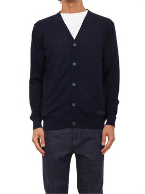 Cardigan uomo Richmond X in misto lana blu in UOMO