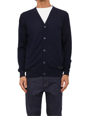 Cardigan uomo Richmond X in misto lana blu in UOMO