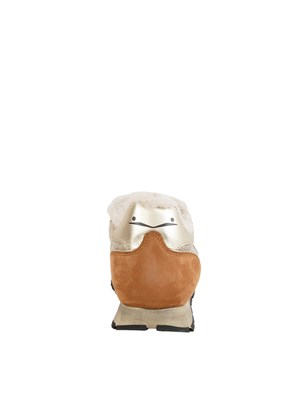 Sneakers donna Voile Blanche in suede e tessuto marrone con eco pelliccia in DONNA