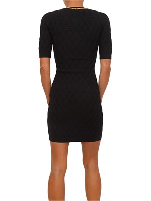 Abito Elisabetta Franchi in maglia nera e catena gioiello in DONNA