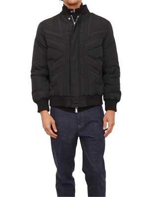 Bomber uomo Richmond X in tessuto nero trapuntato Union Jack in UOMO