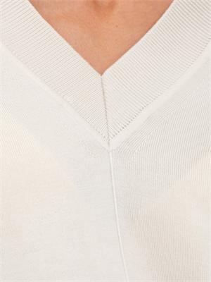 Maglia Anna Molinari con scollo V in misto lana beige in DONNA