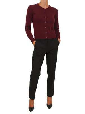 Cardigan Anna Molinari modello aderente cropped in misto lana bordeaux in DONNA