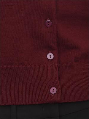 Cardigan Anna Molinari modello aderente cropped in misto lana bordeaux in DONNA