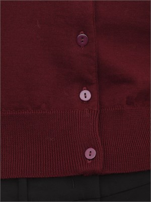 Cardigan Anna Molinari modello aderente cropped in misto lana bordeaux in DONNA