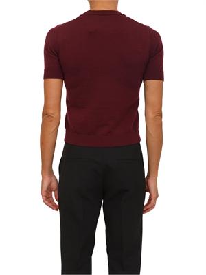 Maglia cropped Anna Molinari in misto lana bordeaux a maniche corte in DONNA