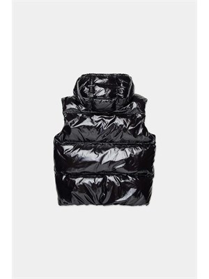 DSQUARED2 JUNIOR Gilet Dsquared2 Kids nero in nylon lucido in BAMBINO