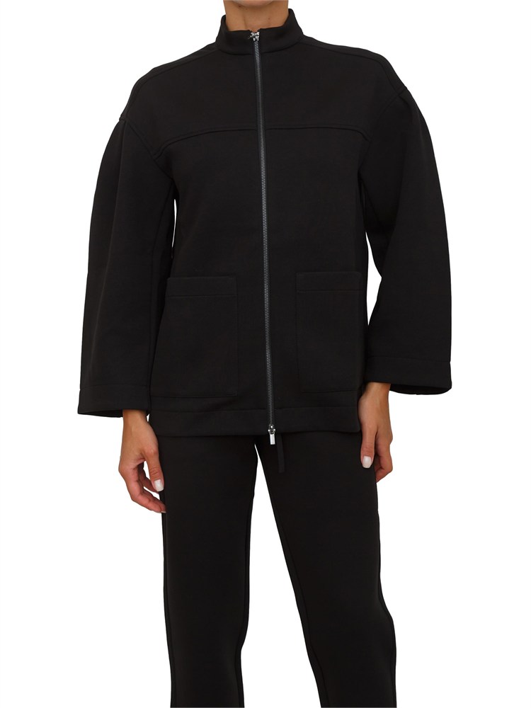 Felpa nera Max Mara MM modello over con spalla scesa