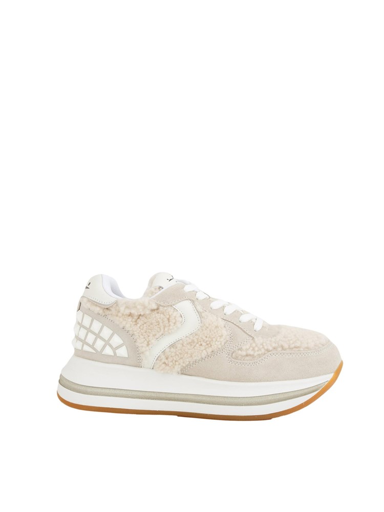 Snerakers donna Voile Blanche in suede e sintetico effetto pelliccia grigio tortora