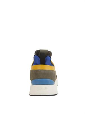 Sneakers uomo Munich Clik 103 in pelle e tessuto giallo e marrone in UOMO