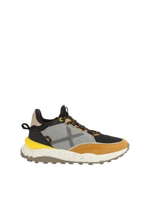 Sneakers uomo Munich Doro 62 in pelle e tessuto giallo grigio nero in UOMO