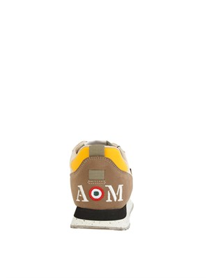 Sneakers uomo Aeronautica Militare in tessuto tecnico beige con inserti suede in UOMO