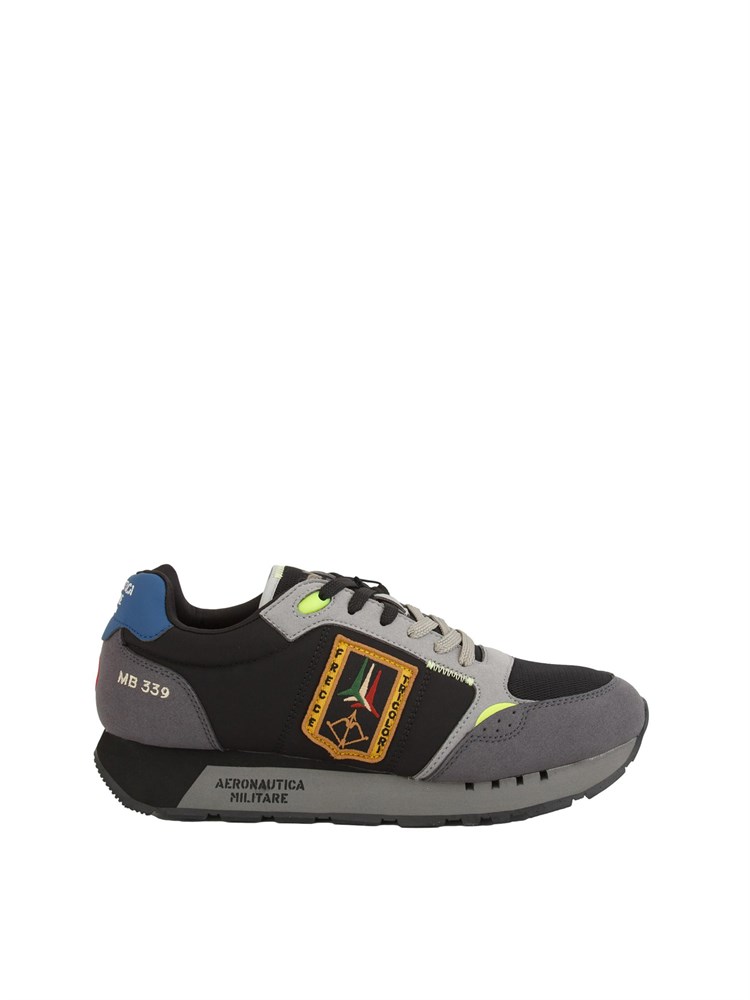 Sneakers uomo Aeronautica Militare in tessuto tecnico nero