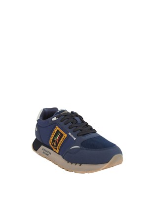 Sneakers uomo Aeronautica Militare in tessuto tecnico blu in UOMO