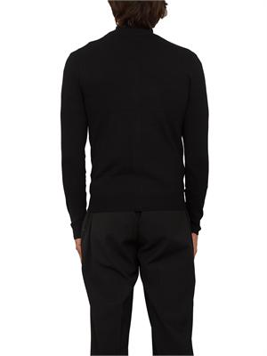 Maglia Antony Morato slim fit in misto viscosa nera con patch logata e zip in UOMO