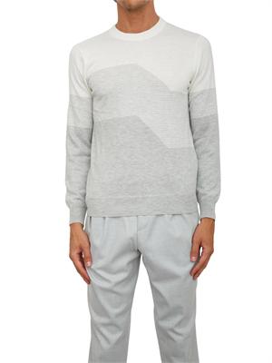 Maglia Antony Morato regular fit in misto lana merino bianca e motivo geometrico grigio in UOMO