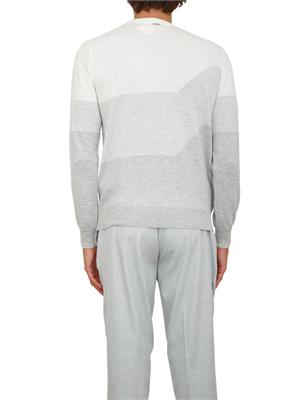 Maglia Antony Morato regular fit in misto lana merino bianca e motivo geometrico grigio in UOMO