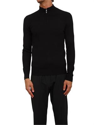 Maglia slim fit Antony Morato in misto viscosa nera con mezza zip in UOMO
