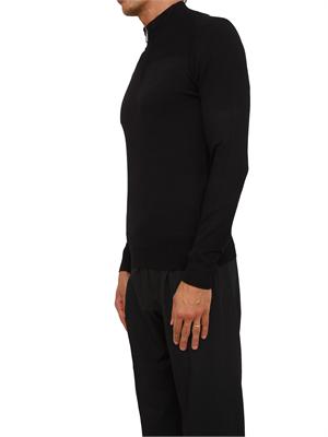 Maglia slim fit Antony Morato in misto viscosa nera con mezza zip in UOMO