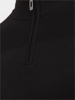 Maglia slim fit Antony Morato in misto viscosa nera con mezza zip in UOMO