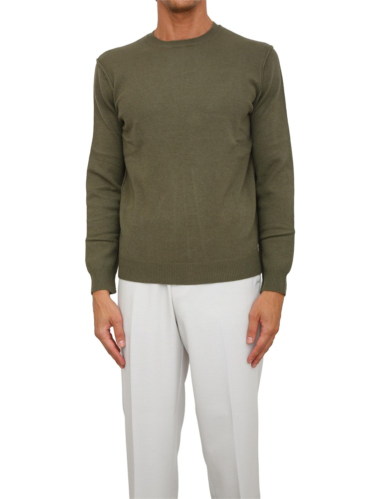 Maglia Antony Morato in misto lana verde con cuciture giromanica e dietro