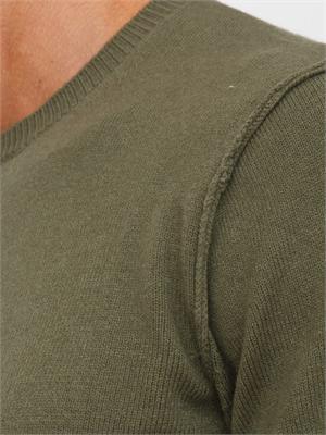 Maglia Antony Morato in misto lana verde con cuciture giromanica e dietro in UOMO