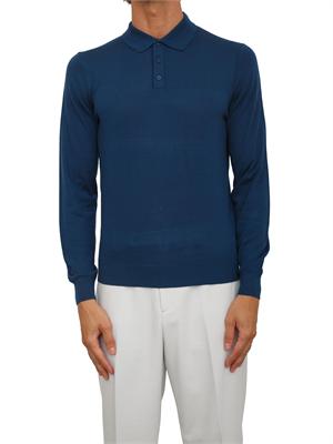 Maglia Antony Morato con colletto regular fit in misto lana super soft petrolio in UOMO