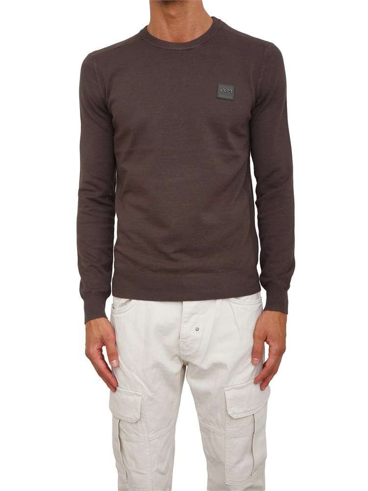 Maglia Antony Morato slim fit in misto viscosa verde con patch logata