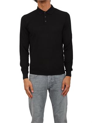 Maglia Antony Morato con colletto regular fit in misto lana super soft nero in UOMO
