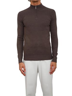 Maglia slim fit Antony Morato in misto viscosa verde con mezza zip in UOMO