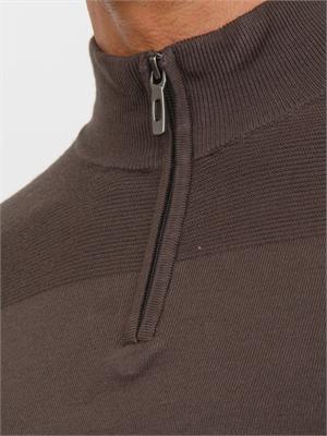 Maglia slim fit Antony Morato in misto viscosa verde con mezza zip in UOMO