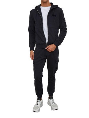 Felpa Antony Morato con zip e cappuccio in misto cotone interlock blu in UOMO