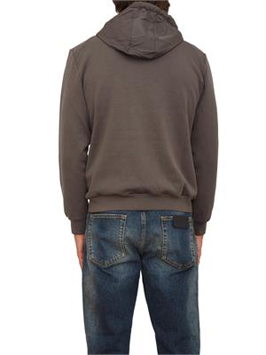 Felpa Antony Morato con zip e cappuccio in cotone interlock e tessuto tecnico verde in UOMO