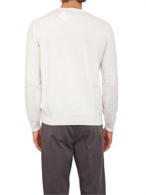 Maglia girocollo Boss in lana vergine bianca in UOMO