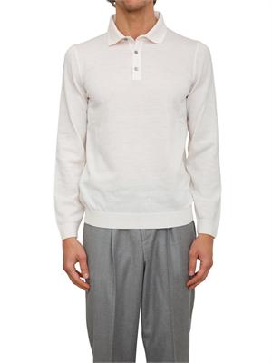 Polo maglia Boss uomo in lana vergine avorio in UOMO