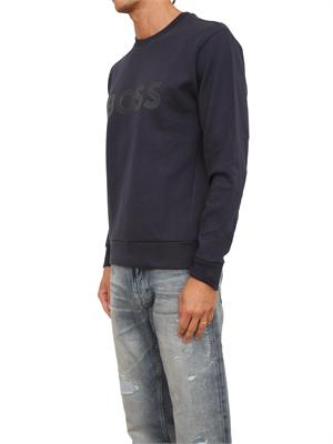 Felpa Boss uomo in cotone blu in UOMO