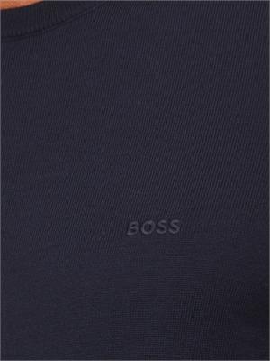 Maglia girocollo Boss in lana vergine blu in UOMO
