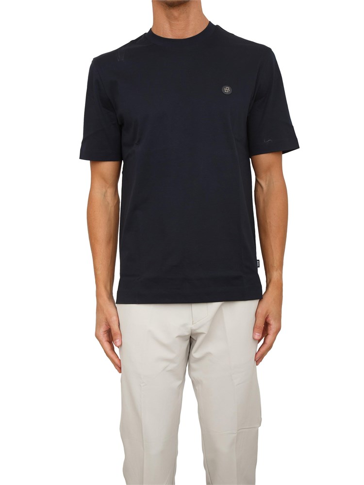 T-shirt Boss uomo in cotone blu