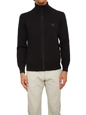 Maglia giubbotto Boss uomo in misto cotone e cashmere nero in UOMO