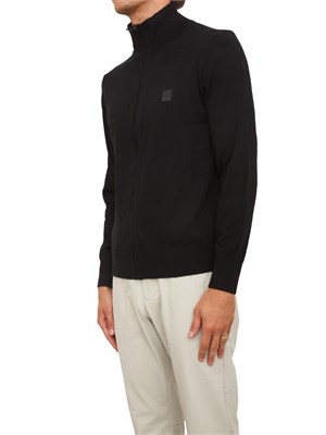 Maglia giubbotto Boss uomo in misto cotone e cashmere nero in UOMO