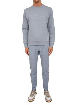 Pantaloni Boss uomo in tessuto tecnico azzurro in UOMO