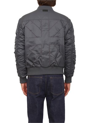 Bomber Richmond X uomo in tessuto grigio con maniche arricciate in UOMO