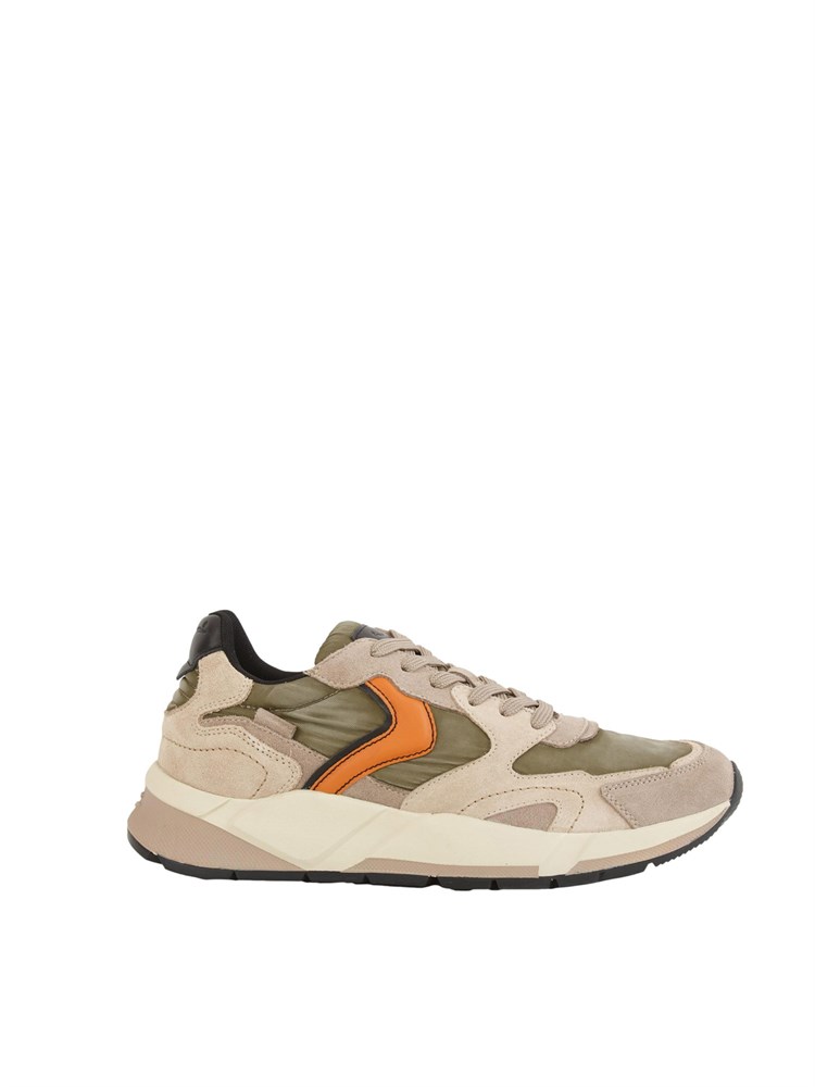 Sneakers uomo Voile Blanche in tessuto tecnico beige e suede
