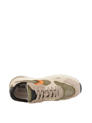 Sneakers uomo Voile Blanche in tessuto tecnico beige e suede in UOMO