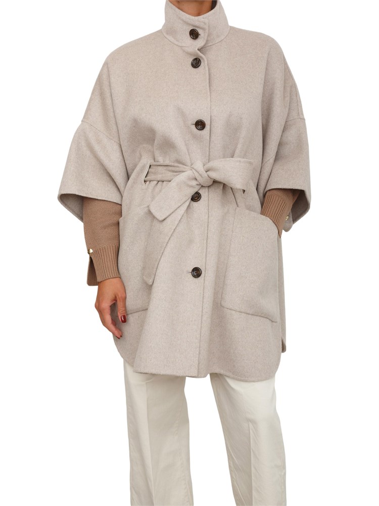 Cappotto Liu Jo donna in panno misto lana beige