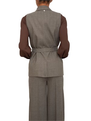 Gilet Liu Jo donna in viscosa stretch motivo chevron grigio marrone in DONNA