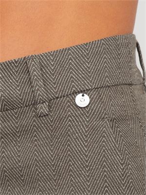 Pantaloni Liu Jo misto viscosa motivo chevron grigio e marrone in DONNA